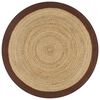 vidaXL Tapis fait &agrave; la main Jute avec bord marron 90 cm