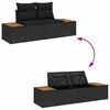 vidaXL Ensemble de canap&eacute; de jardin avec coussin 7 pcs Noir Polyrotin