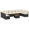 vidaXL Salon de jardin 11 pcs avec coussins noir r&eacute;sine tress&eacute;e