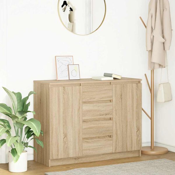 vidaXL Buffet avec tiroirs ch&ecirc;ne sonoma 100,5x35x76 cm bois ing&eacute;nierie