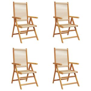 vidaXL Chaises inclinables de jardin lot de 4 beige bois massif acacia