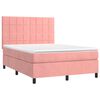 vidaXL Sommier &agrave; lattes de lit matelas et LED Rose 140x190 cm Velours