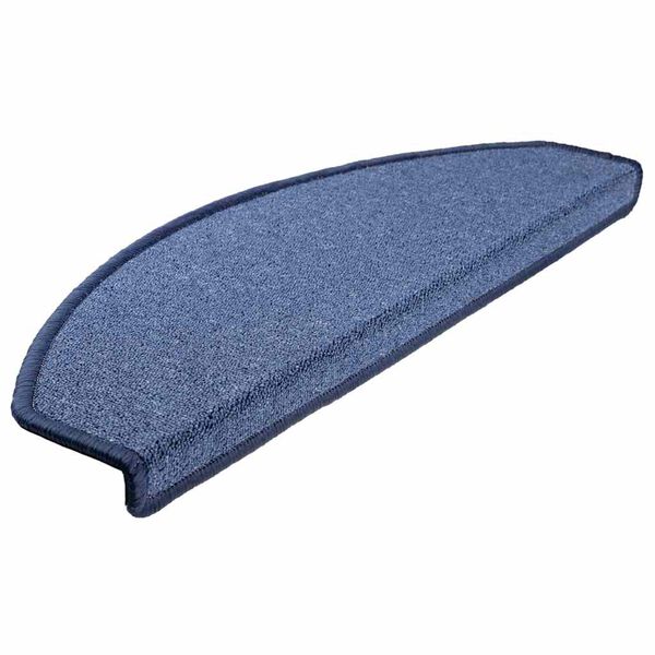 vidaXL Tapis d'escalier 30 pièces 65 x 24 x 4 cm Bleu Demi-rond Grand