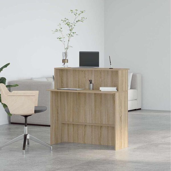 vidaXL Bureau de réception Chêne Sonoma 100x50x103,5 cm Bois d'ingénierie