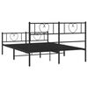 vidaXL Cadre de lit m&eacute;tal sans matelas avec pied de lit noir 140x190cm