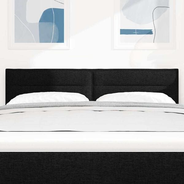 vidaXL T&ecirc;te de lit avec t&ecirc;te de lit Noir 144 cm Cuir synth&eacute;tique