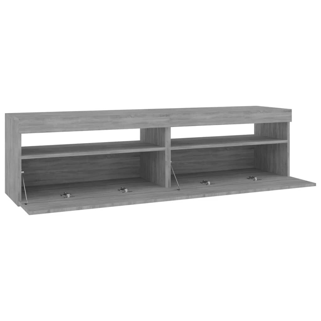 vidaXL Meubles TV avec lumières LED 2 pcs Sonoma gris 75x35x40 cm