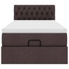 vidaXL Lit ottoman avec matelas marron fonc&eacute; 100x200 cm tissu