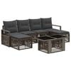 vidaXL Ensemble de canap&eacute; de jardin 7 pc Gris et Gris fonc&eacute; polyrotin