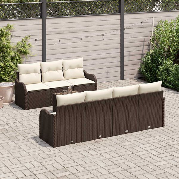 vidaXL Ensemble de canapé de jardin Marron 55 x 55 x 37 cm polyrotin