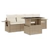 vidaXL Salon de jardin avec coussins 5 pcs beige r&eacute;sine tress&eacute;e