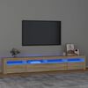vidaXL Meuble TV avec lumi&egrave;res LED Ch&ecirc;ne sonoma 240x35x40 cm