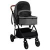 vidaXL Poussette pour b&eacute;b&eacute; 3-en-1 Gris clair et noir Acier