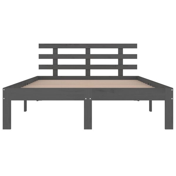 vidaXL Cadre de lit sans matelas gris bois massif 150x200 cm