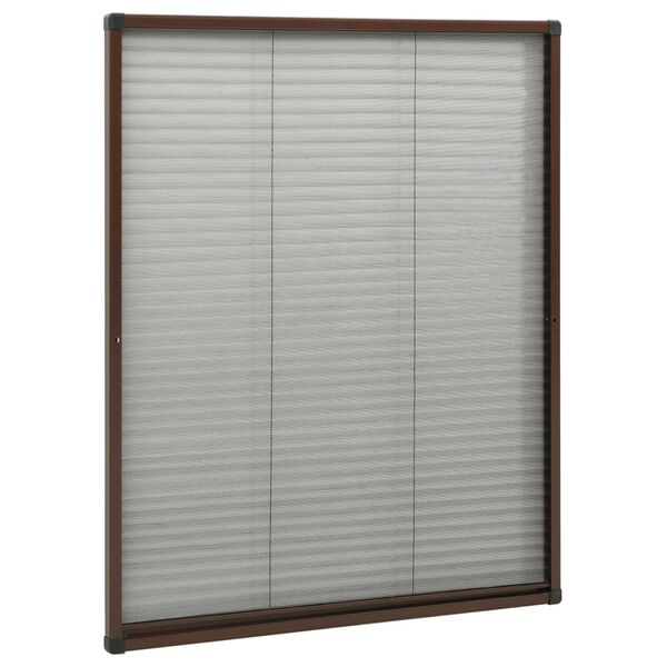 vidaXL Moustiquaire pliss&eacute;e pour fen&ecirc;tre Aluminium Marron 60x80 cm