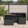 vidaXL Ensemble de canapé de jardin avec coussin 5 pcs Noir