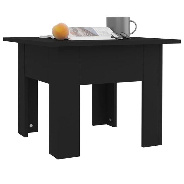 vidaXL Table basse noir 55x55x42 cm bois d'ingénierie