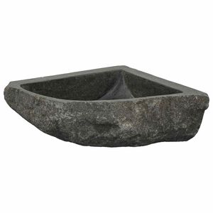 vidaXL Lavabo Gris (30-37) x (30-37) x 12 cm Pierre de Rivi&egrave;re