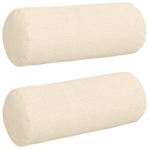 vidaXL Coussins d'accent 2 pcs Cr&egrave;me &Oslash; 15 x 40 cm