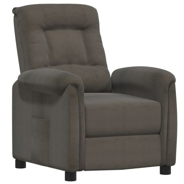 vidaXL Fauteuil inclinable Gris fonc&eacute; Tissu microfibre