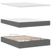 vidaXL Lit ottoman avec matelas et LED gris fonc&eacute; 140x200 cm tissu
