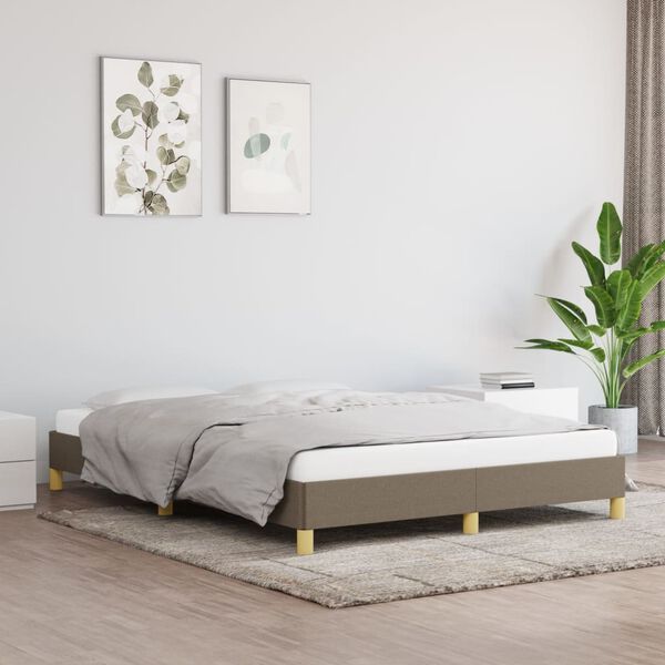 vidaXL Cadre de lit sans matelas taupe 160x200 cm tissu