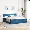 VidaXL Cadre de lit ottoman avec matelas bleu fonc&eacute; 180x200 cm velours