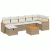 vidaXL Salon de jardin avec coussins 7 pcs beige r&eacute;sine tress&eacute;e