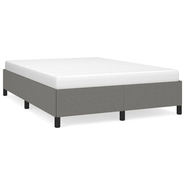 vidaXL Cadre de lit sans matelas gris fonc&eacute; 140x190 cm tissu