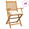 vidaXL Chaise pliante 6 pc Blanc Bois d'acacia massif