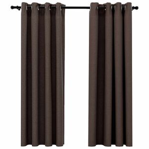 vidaXL Rideaux occultants Aspect lin avec &oelig;illets 2pcs Taupe 140x175cm