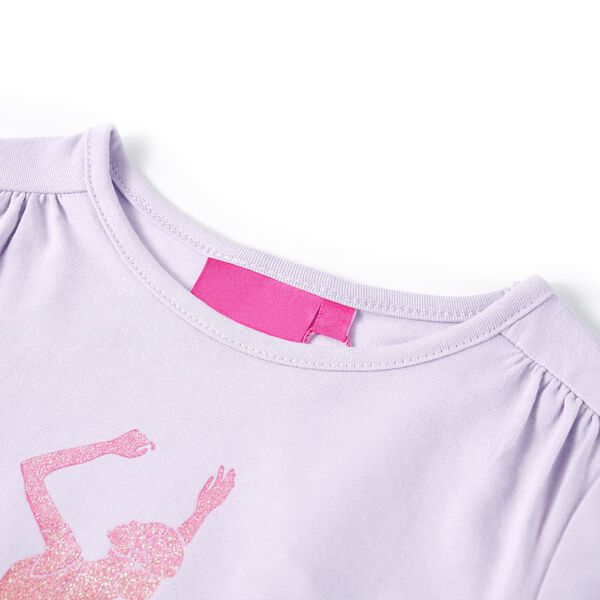 T-shirt enfants &agrave; manches longues lilas clair 140