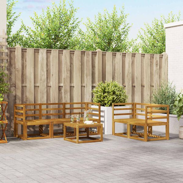 vidaXL Ensemble de canap&eacute;s d'ext&eacute;rieur 6 pcs Naturel et Cr&egrave;me