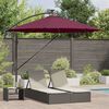 vidaXL Parasol banane à mât déporté Rouge bordeaux 294 x 294 x 248 cm