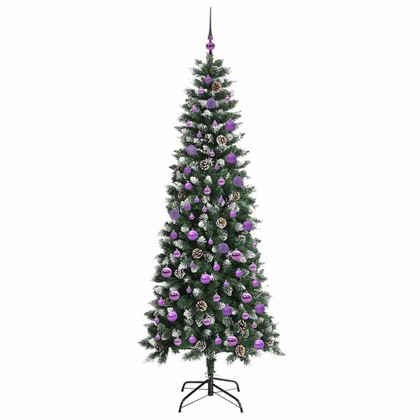 vidaXL Sapin de No&euml;l artificiel Vert 210 cm PVC, plastique et acier