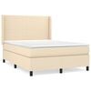 vidaXL Sommier &agrave; lattes de lit avec matelas Cr&egrave;me 140x190 cm Tissu