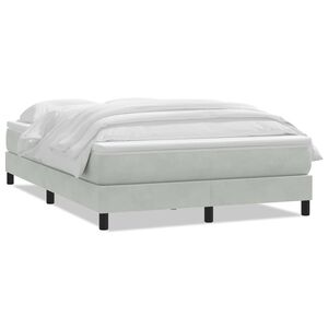 vidaXL Sommier &agrave; lattes de lit et matelas gris clair 160x210cm velours