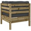 vidaXL Salon de jardin avec coussins 9 pcs bois de pin&nbsp;impr&eacute;gn&eacute;