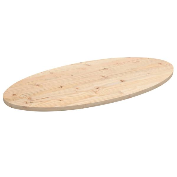 vidaXL Plateau de table 90x45x2,5 cm Bois massif Pin Ovale