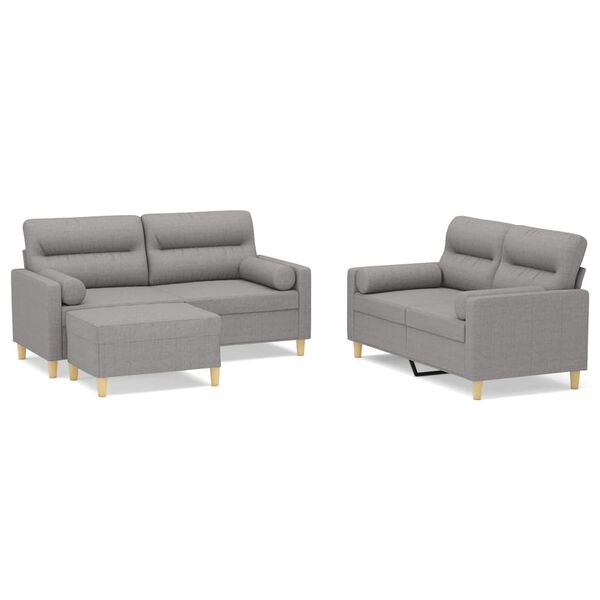 vidaXL Ensemble de canap&eacute;s 3 pcs coussins d&eacute;coratifs et coussins