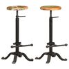 vidaXL Tabourets de bar lot de 2 Fonte et bois de récupération solide