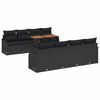 vidaXL Ensemble de canap&eacute; de jardin 7 pc Noir