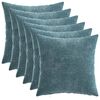vidaXL Coussin 6 pc HEERLEN Bleu 35 x 35 cm Tissu Chenille
