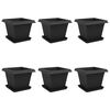 vidaXL Pots de plantes 6 pc Noir Plastique