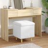 vidaXL Pouf de rangement Blanc 40 x 40 x 45 cm Simili cuir