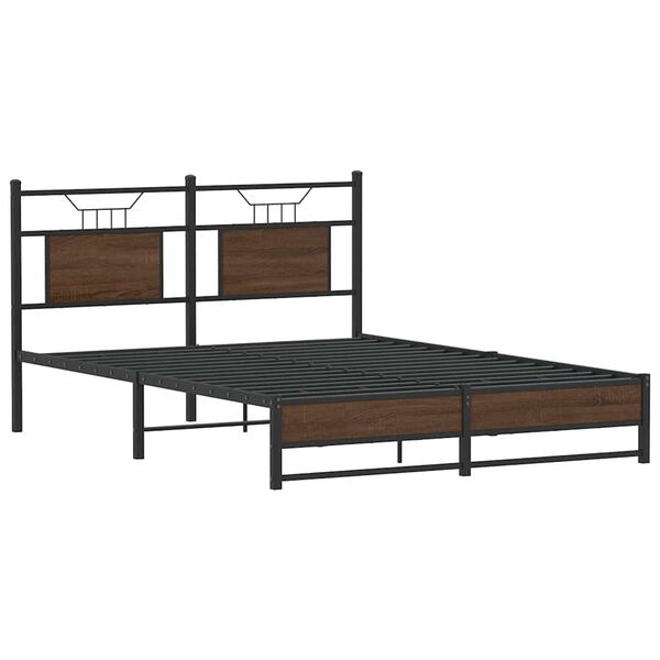 vidaXL Cadre de lit sans matelas ch&ecirc;ne marron 140x190 cm