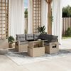 vidaXL Salon de jardin avec coussins 6 pcs beige r&eacute;sine tress&eacute;e