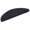 vidaXL Tapis d'escalier autocollants 30 pi&egrave;ces 56 x 17 x 3 cm Noir Demi-rond