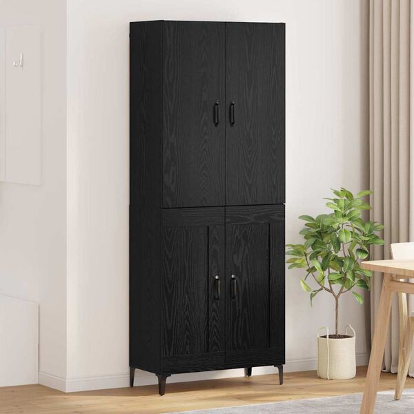 vidaXL Haut Armoire Ch&ecirc;ne noir 69,5 x 34 x 180 cm Bois d'ing&eacute;nierie
