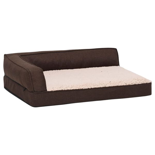 vidaXL Matelas de lit ergonomique de chien 75x53 cm Polaire aspect lin